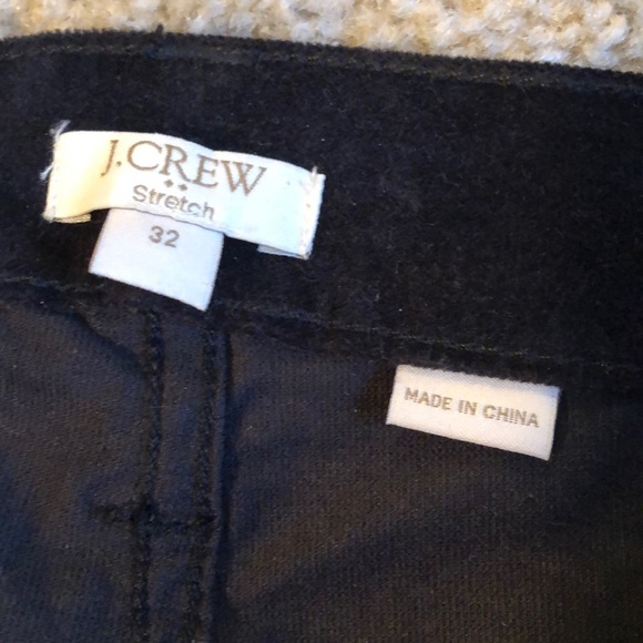 J Crew Black Velvet Mid Rise Jean jeans  size 32 pants zip up - Picture 4 of 5